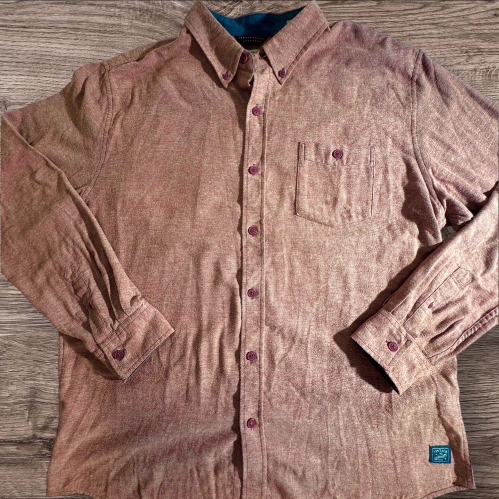 Weatherproof Men's‎ Vintage Twill Burnt Orange Casual Button-Down Shirt